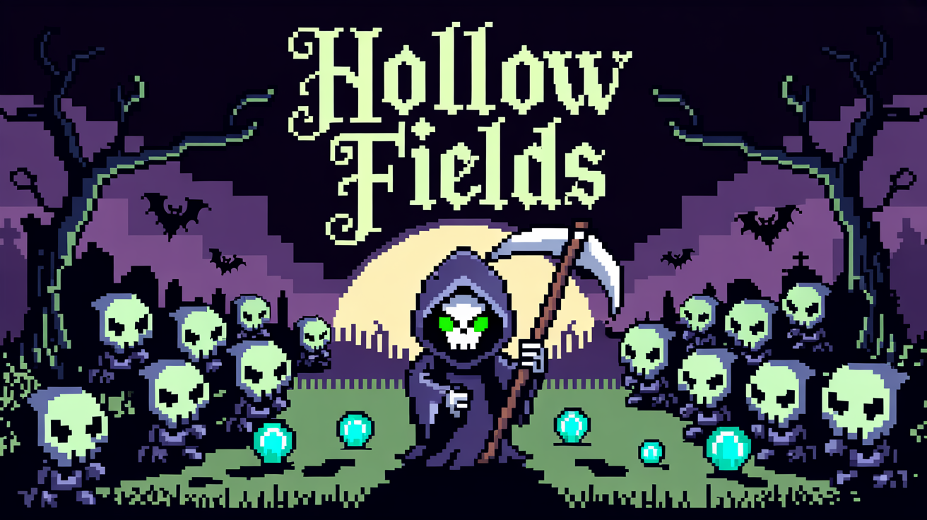 HOLLOW FIELDS — dark pixel survivors-roguelite